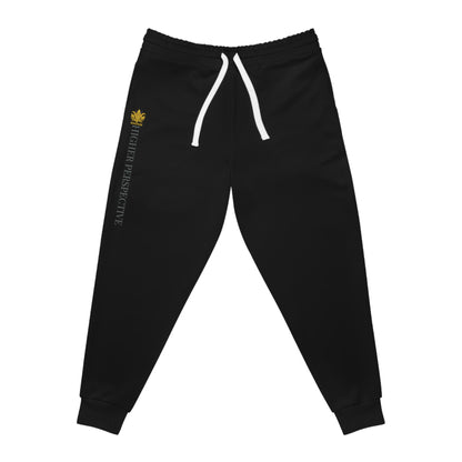 &quot;HIGHER PERSPECTIVE&quot; Unisex Athletic Joggers- W/ Kngdom Logo &quot;HIGHER PERSPECTIVE&quot; Grey Letter Word Print