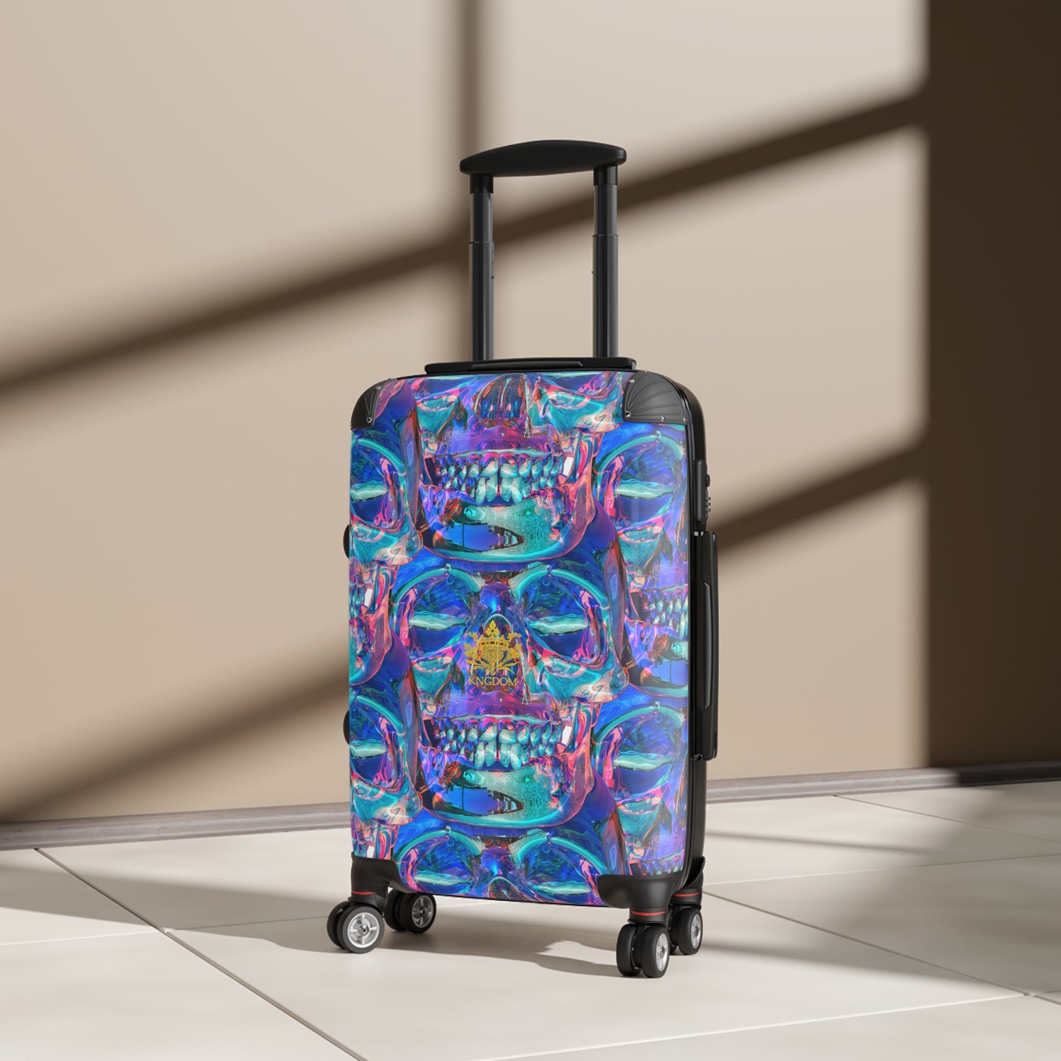 EZEKIEL 37 &quot;Arise My People&quot; Crystal Head Skull Face Design Image (All-Over-Print)- &quot;Small&quot; Suitcase (Kngdom Logo)