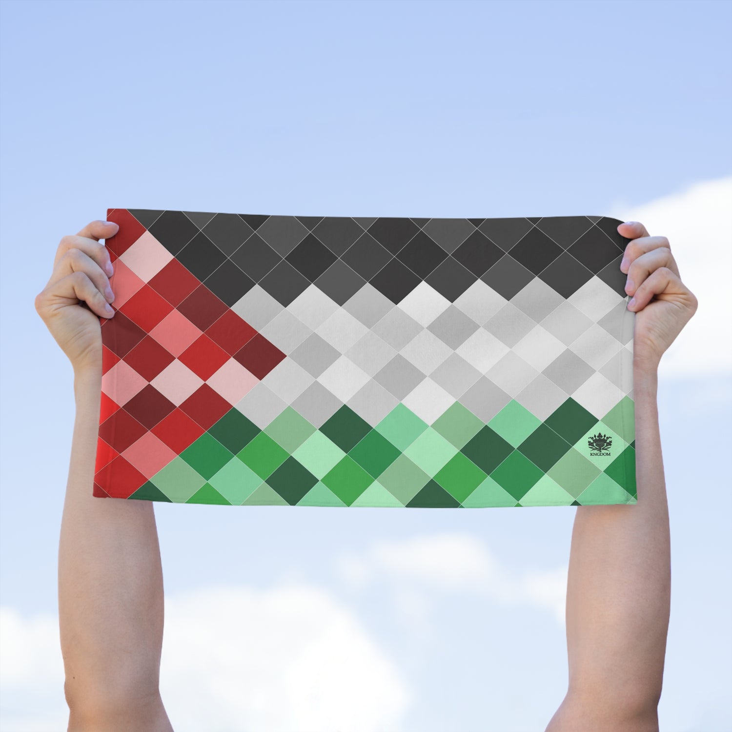 Keffiyeh World &quot;PALESTINA&quot;- Rally Towel W/ Blk Kngdom Logo