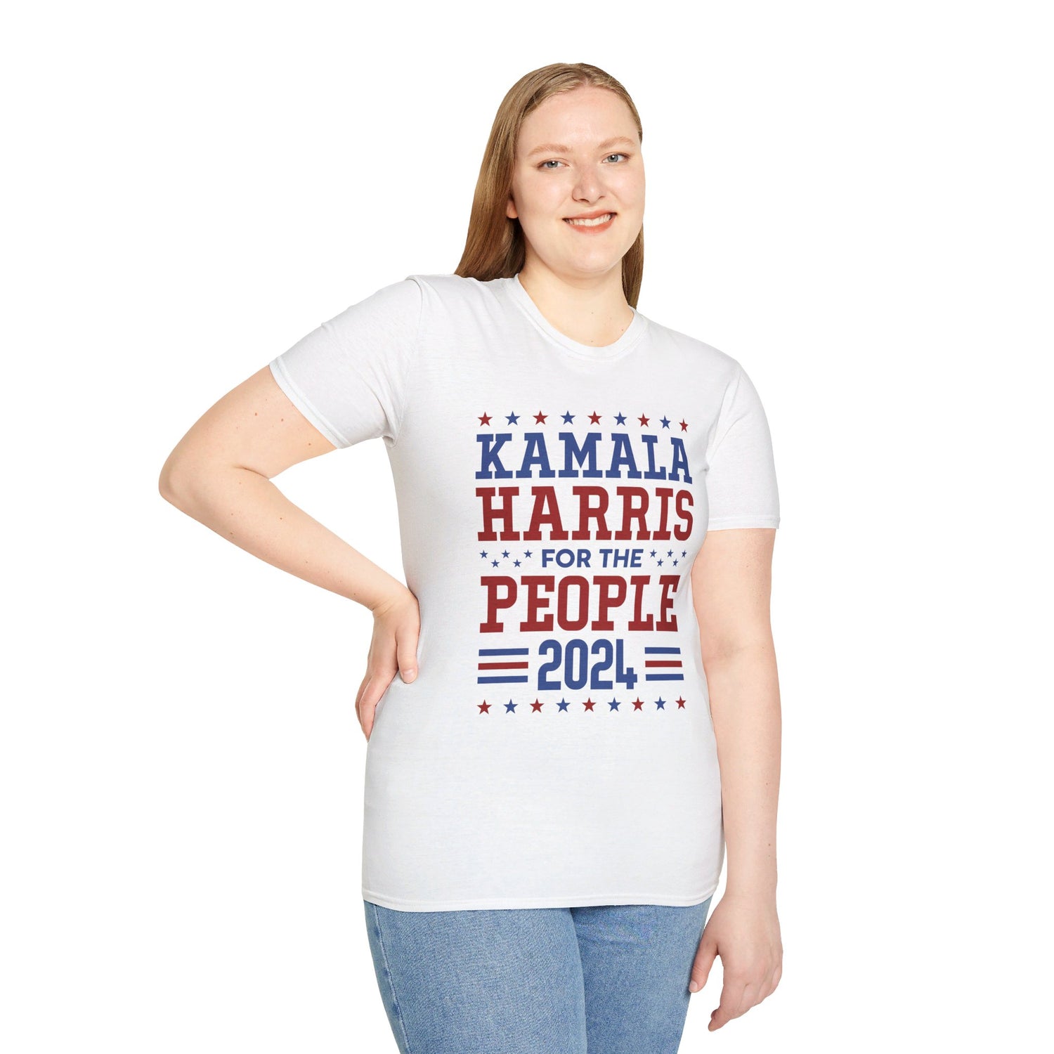 &quot;KAMALA HARRIS FOR THE PEOPLE 2024&quot;(QUOTE)- Unisex Softstyle T-Shirt W/ Kngdom Logo