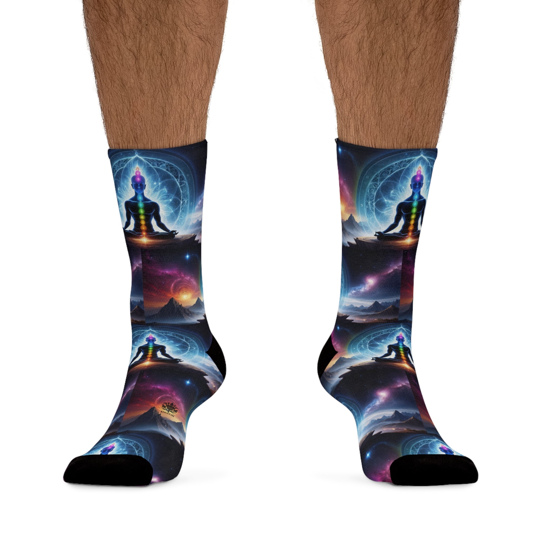 &quot;PERFECT ALIGNMENT&quot;- Unisex Recycled Poly Meditation Socks W/ Blk Kngdom Logo