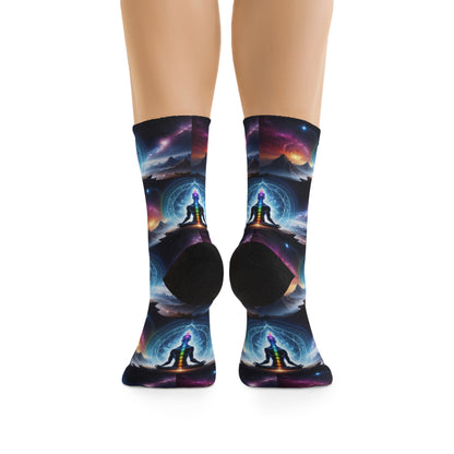 &quot;PERFECT ALIGNMENT&quot;- Unisex Recycled Poly Meditation Socks W/ Blk Kngdom Logo