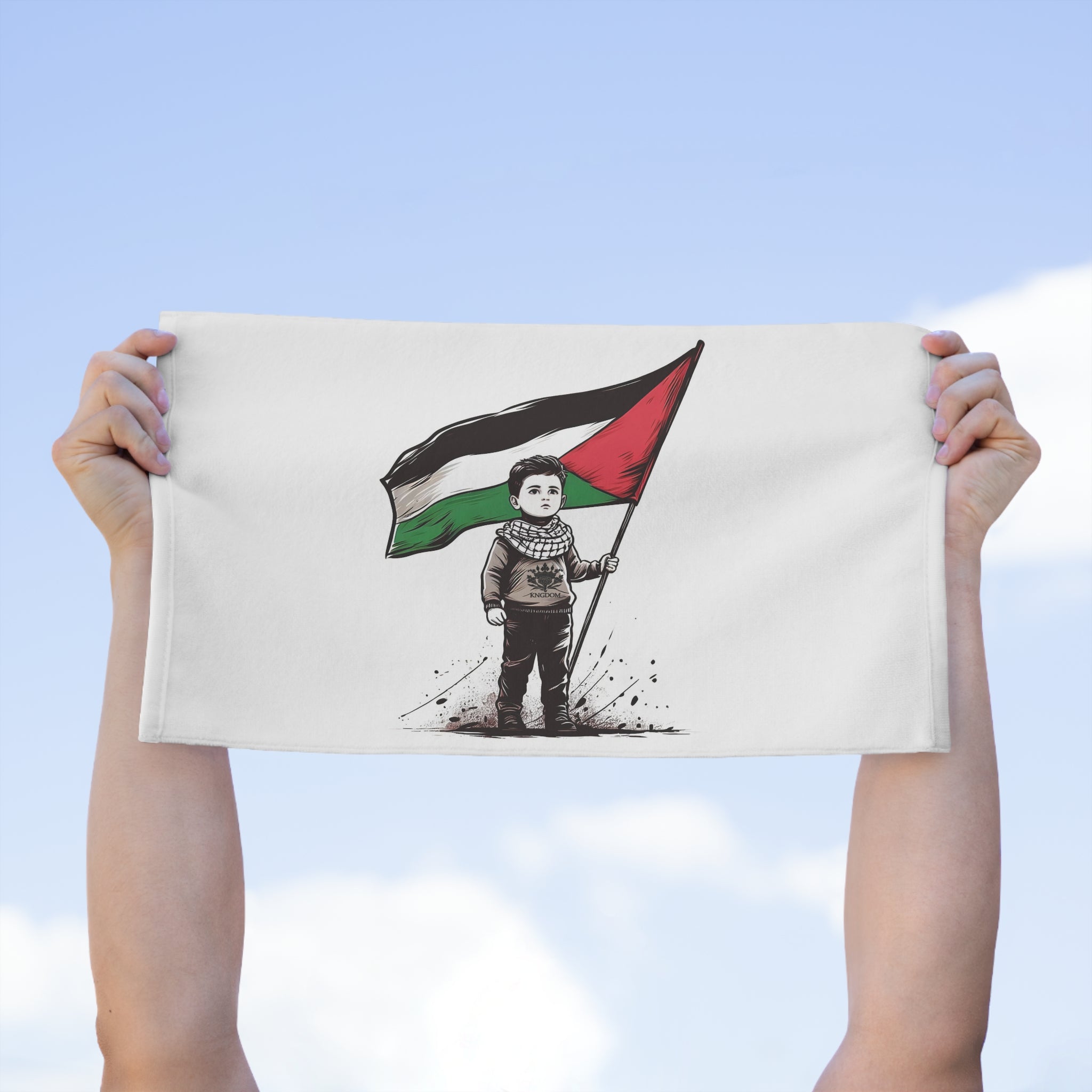 &quot;HABIBI/HABIBTI Of PALESTINE&quot;- Rally Towel W/ Blk Kngdom Logo