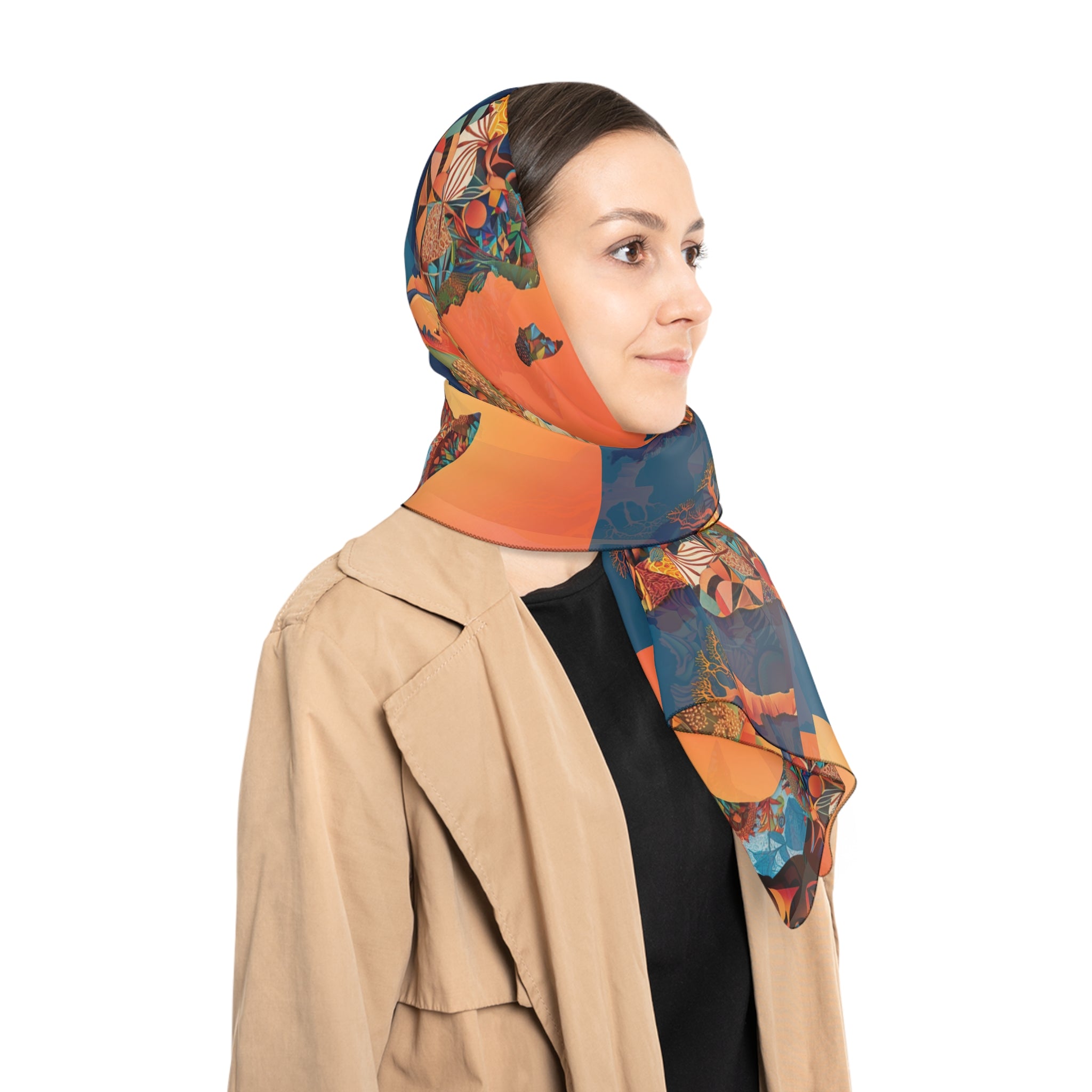 MOTHERLAND- &quot;Kingdom&quot; Chiffon/Poly Scarf W/ Blk Kngdom Logo