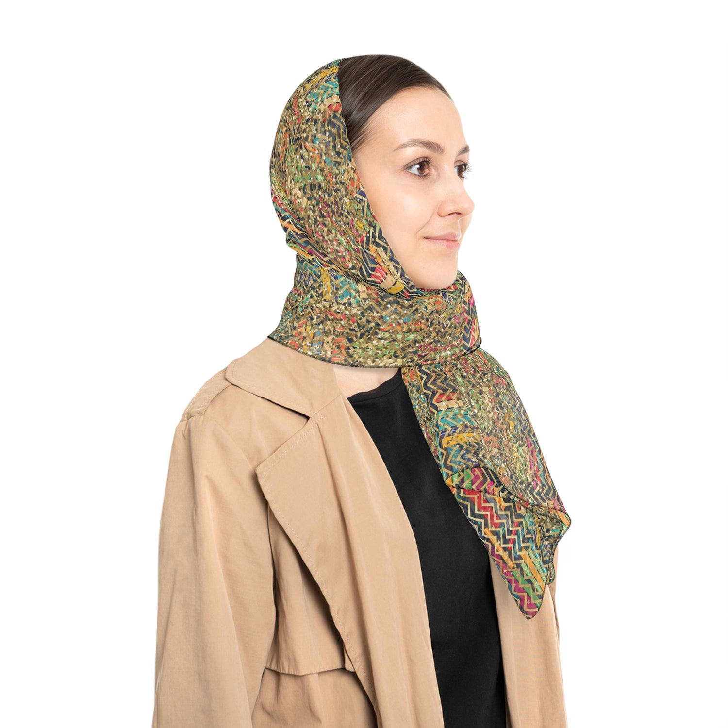 MOTHERLAND- &quot;Celebration&quot; Chiffon/Poly Scarf W/Blk Kngdom Logo