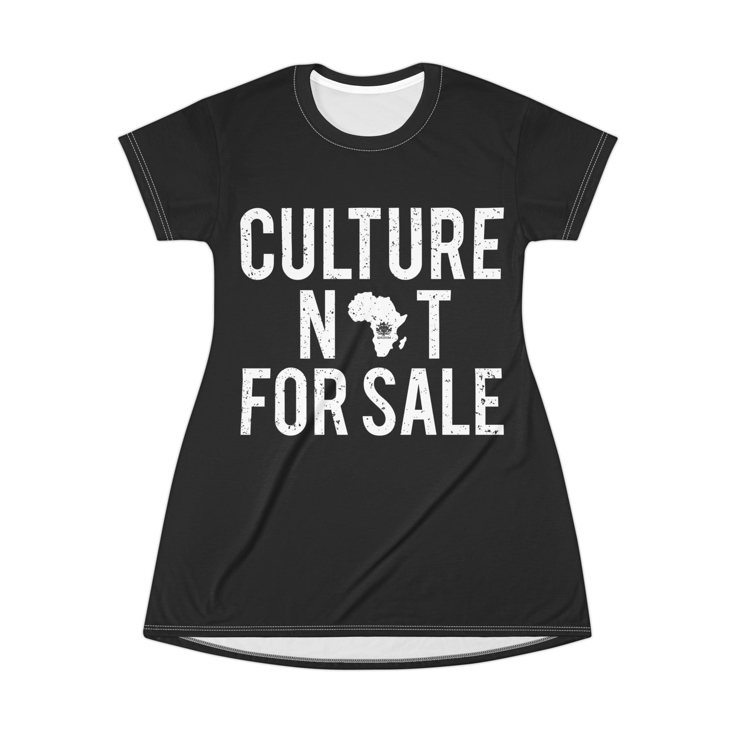 Kngdom &quot;DRIP&quot;- Culture Not For Sale T-Shirt Dress W/ Blk Kngdom Logo