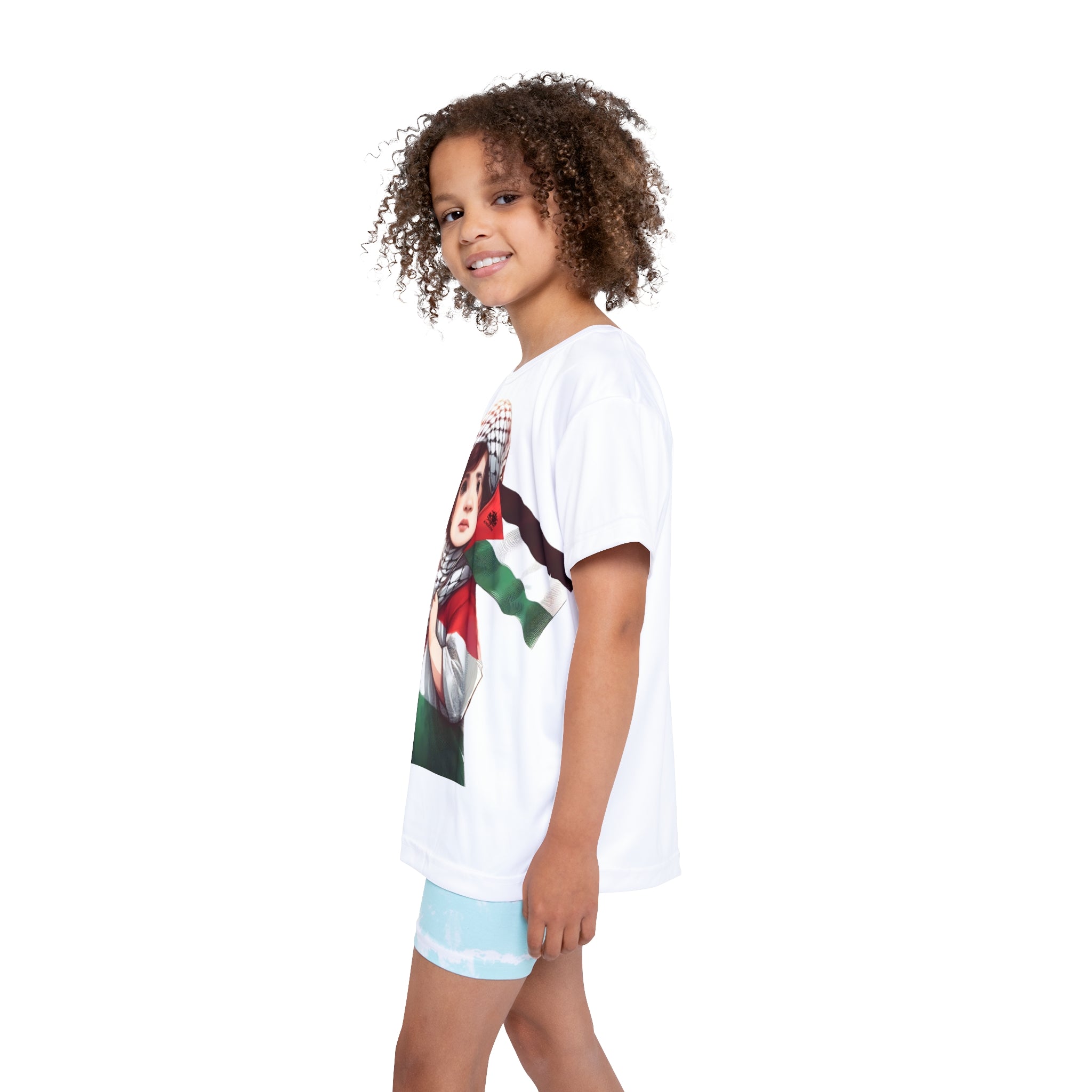 &quot;HABIBI/HABIBTI Of PALESTINE&quot;- Kids Sports Jersey W/ Blk Kngdom Logo