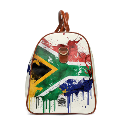 MOTHERLAND- &quot;Mandela&quot;- Vegan Leather Self-Expression Waterproof Travel Bag W/ Blk Kngdom Logo