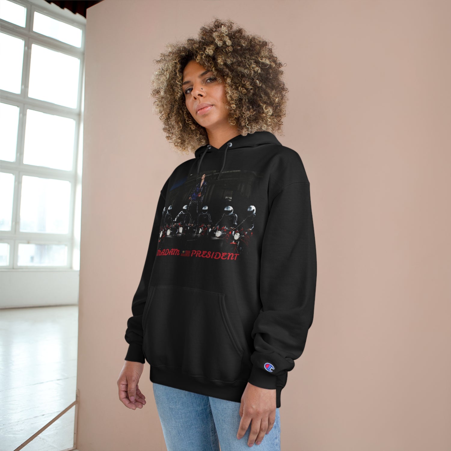 &quot;MADAM PRESIDENT&quot; HARRIS 2024- Unisex Champion Hoodie W/ Kngdom Logo