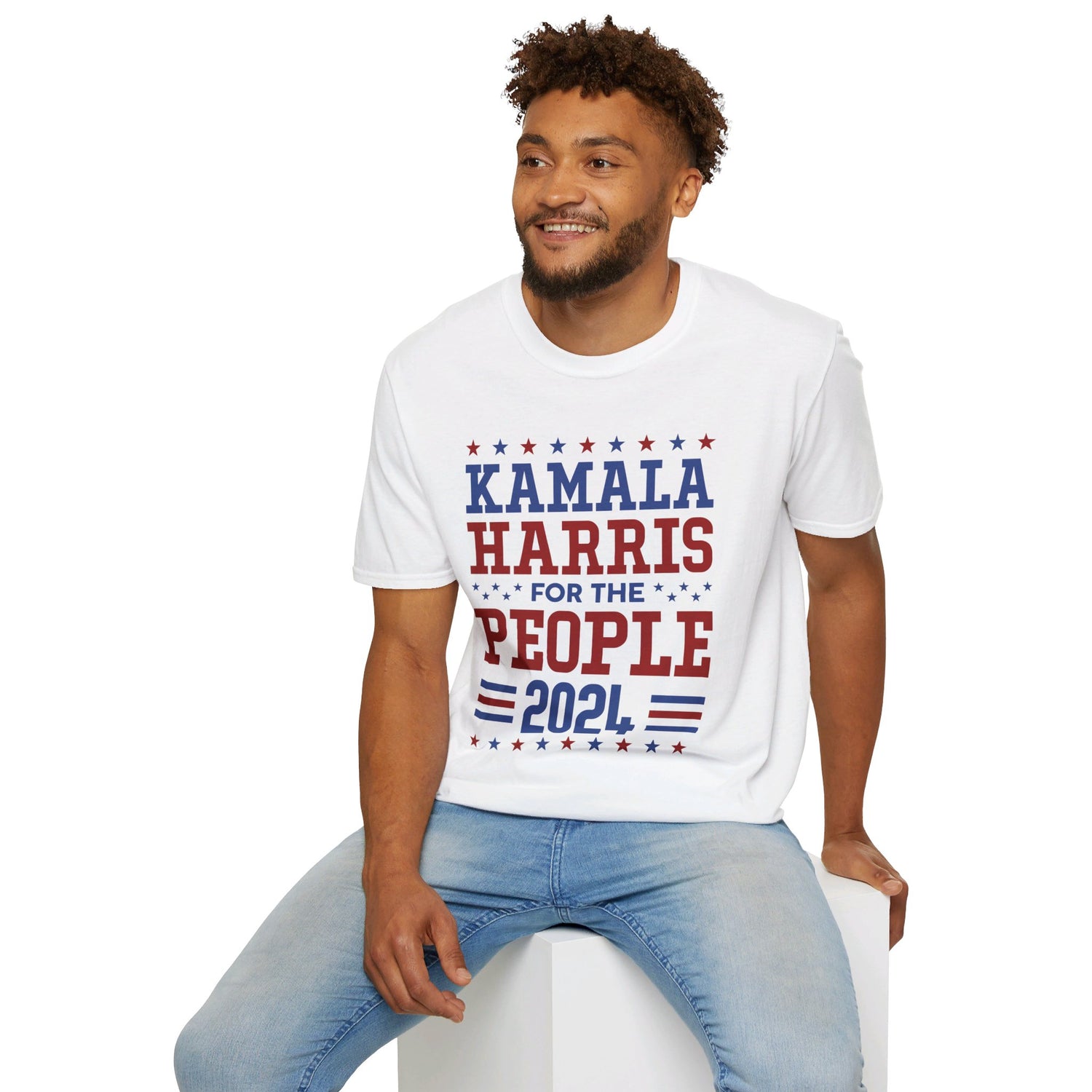 &quot;KAMALA HARRIS FOR THE PEOPLE 2024&quot;(QUOTE)- Unisex Softstyle T-Shirt W/ Kngdom Logo