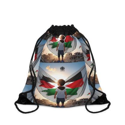 &quot;HABIBI/HABIBTI Of PALESTINE&quot;- Drawstring Bag W/ Blk Kngdom Logo