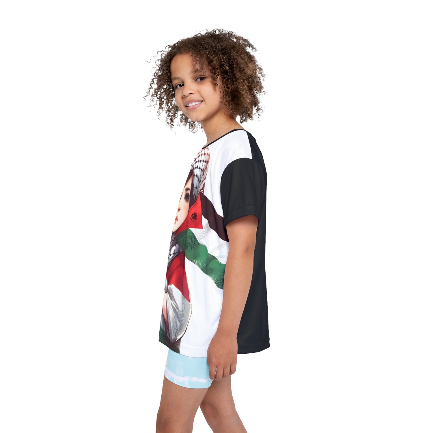 &quot;HABIBI/HABIBTI Of PALESTINE&quot;- Kids Sports Jersey W/ Blk Kngdom Logo