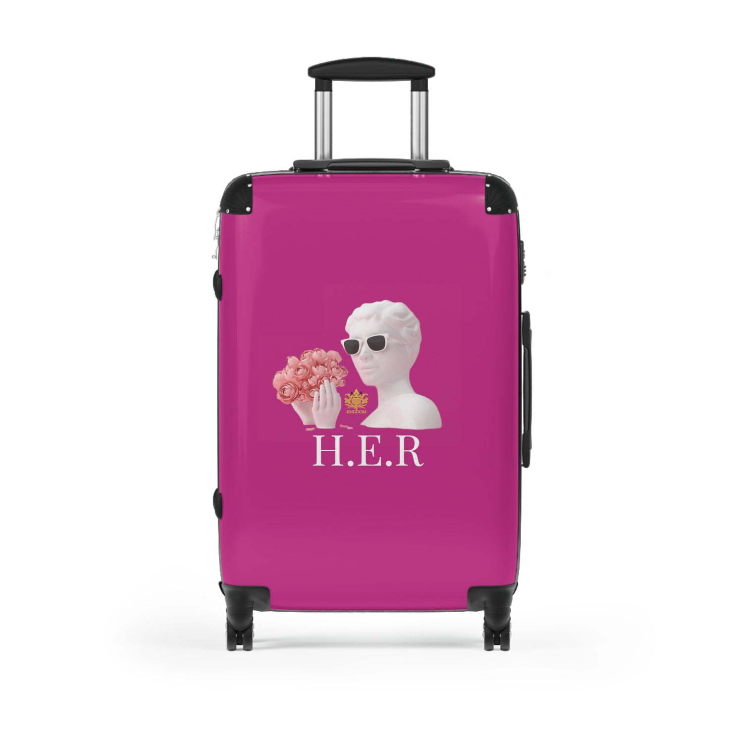 &quot;H.E.R&quot; (Heroism/Eagerness/Relevant)- Small/Med/Large Suitcases W/ Kngdom Logo