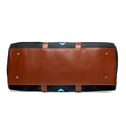 &quot;DIGITAL CONNECTION&quot;- Vegan Leather Self-Expression Waterproof Travel Bag W/ Blk Kngdom Logo