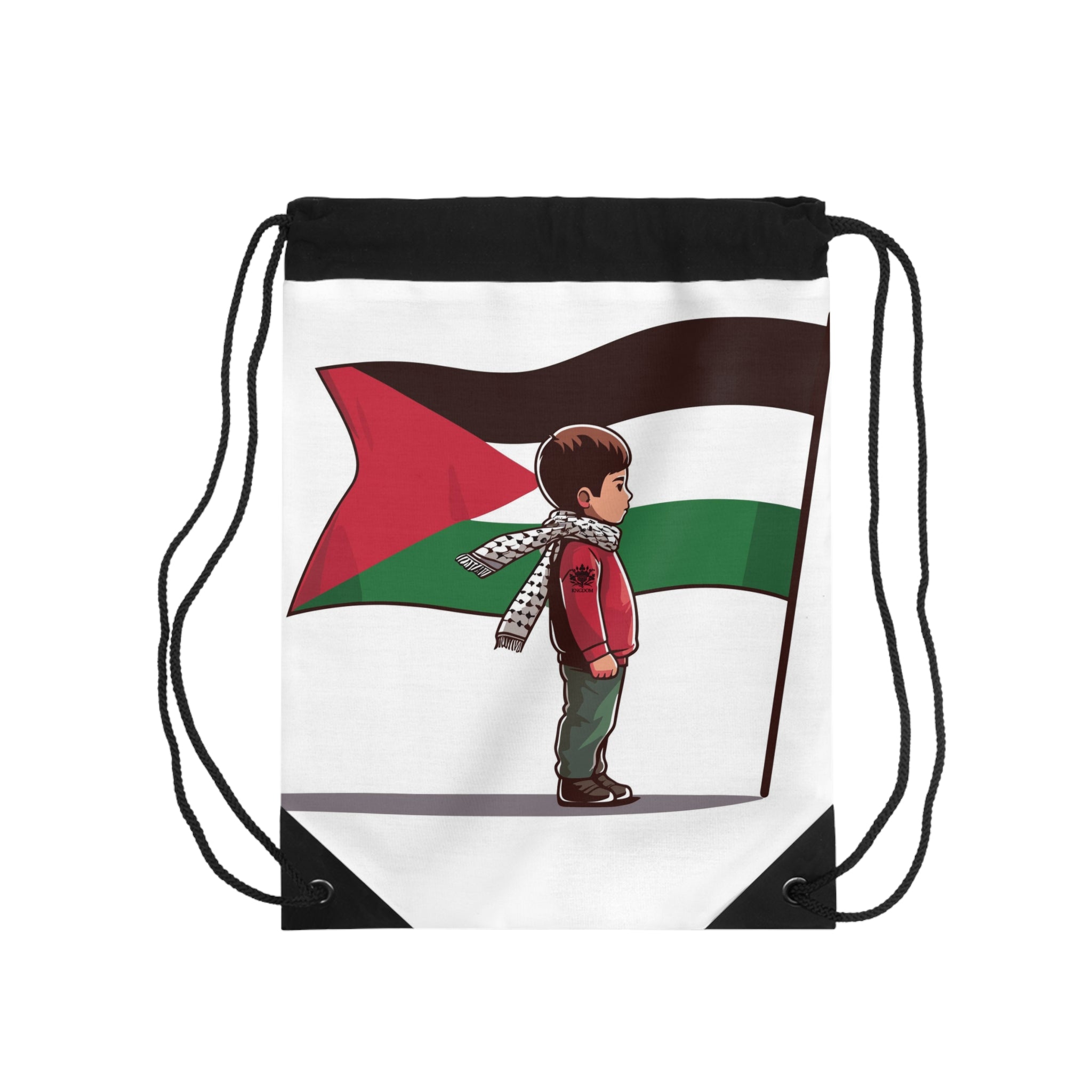 &quot;HABIBI/HABIBTI Of PALESTINE&quot;- Drawstring Bag W/ Blk Kngdom Logo