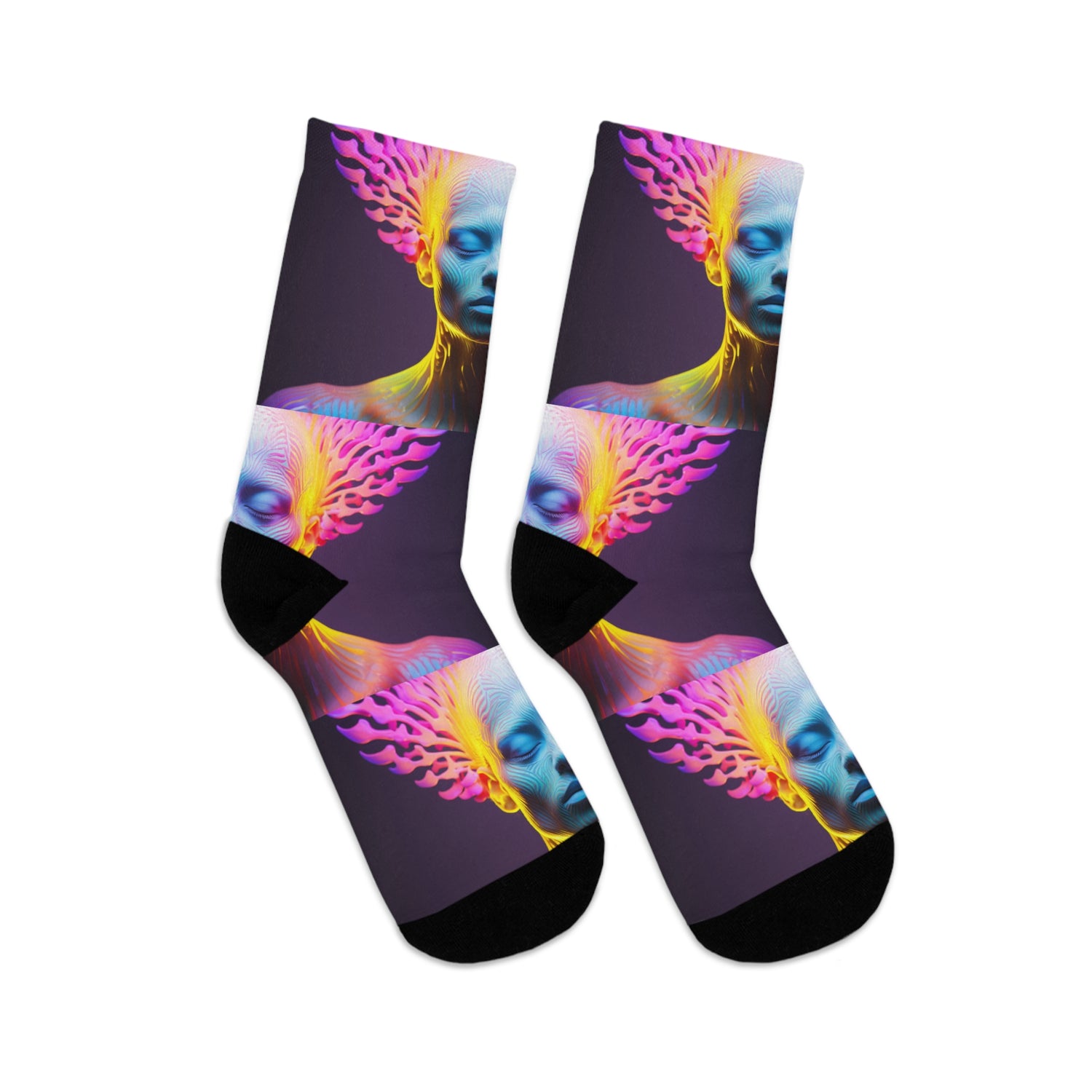 &quot;AWAKENING&quot;- Unisex Recycled Poly Meditation Socks W/ Blk Kngdom Logo