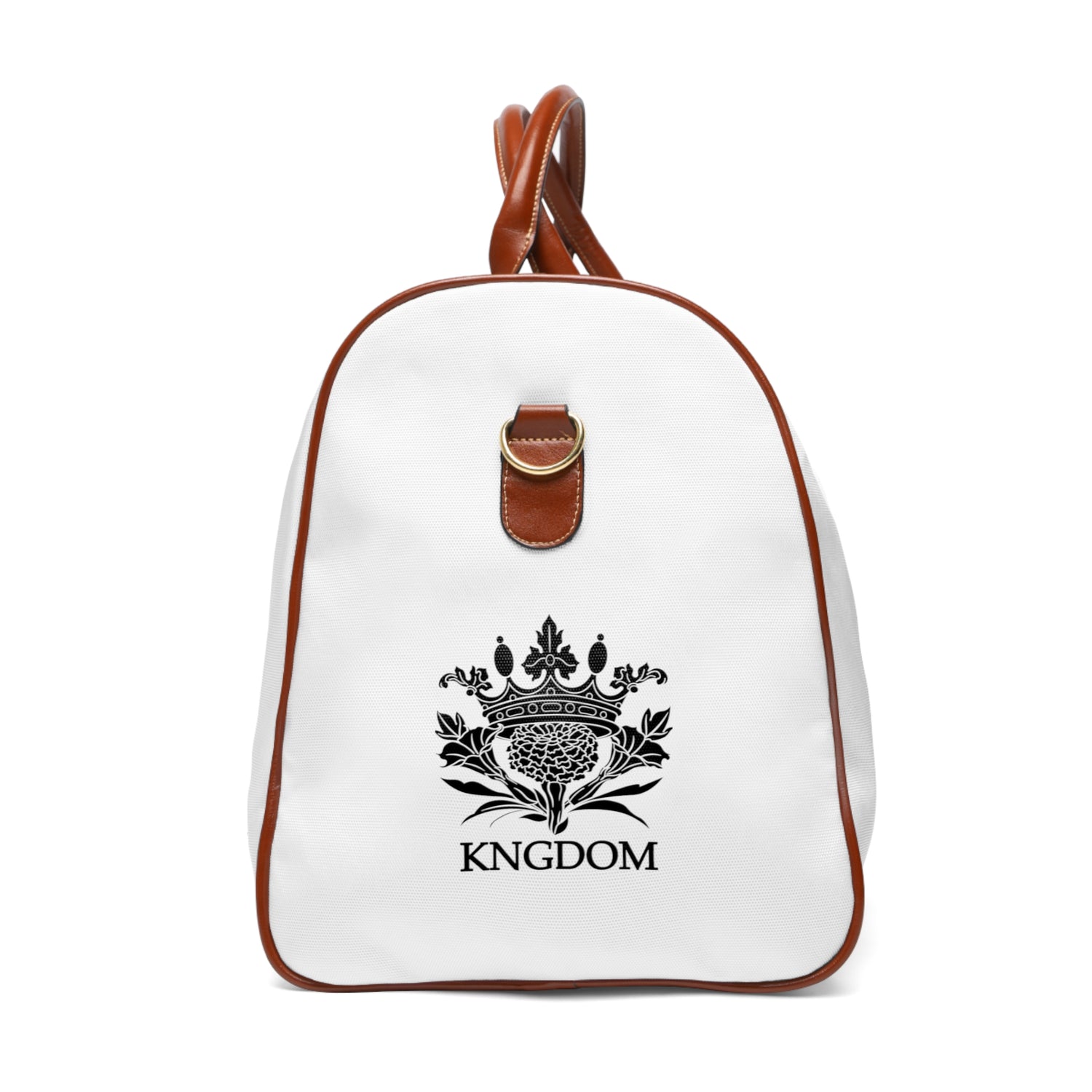 Kngdom &quot;DRIP&quot; (QUEEN)- Vegan Leather Self-Expression Waterproof Travel Bag W/ Double Side Blk Kngdom Logo-Letter Print (QUEEN)