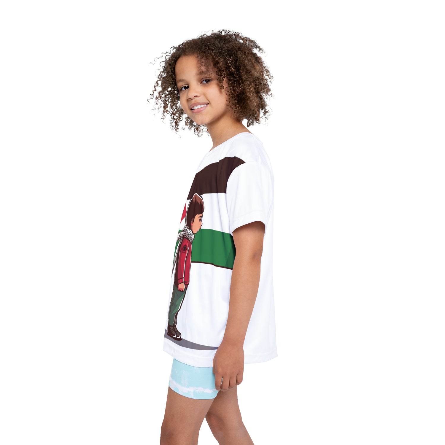 &quot;HABIBI/HABIBTI Of PALESTINE&quot;- Kids Sports Jersey W/ Blk Kngdom Logo