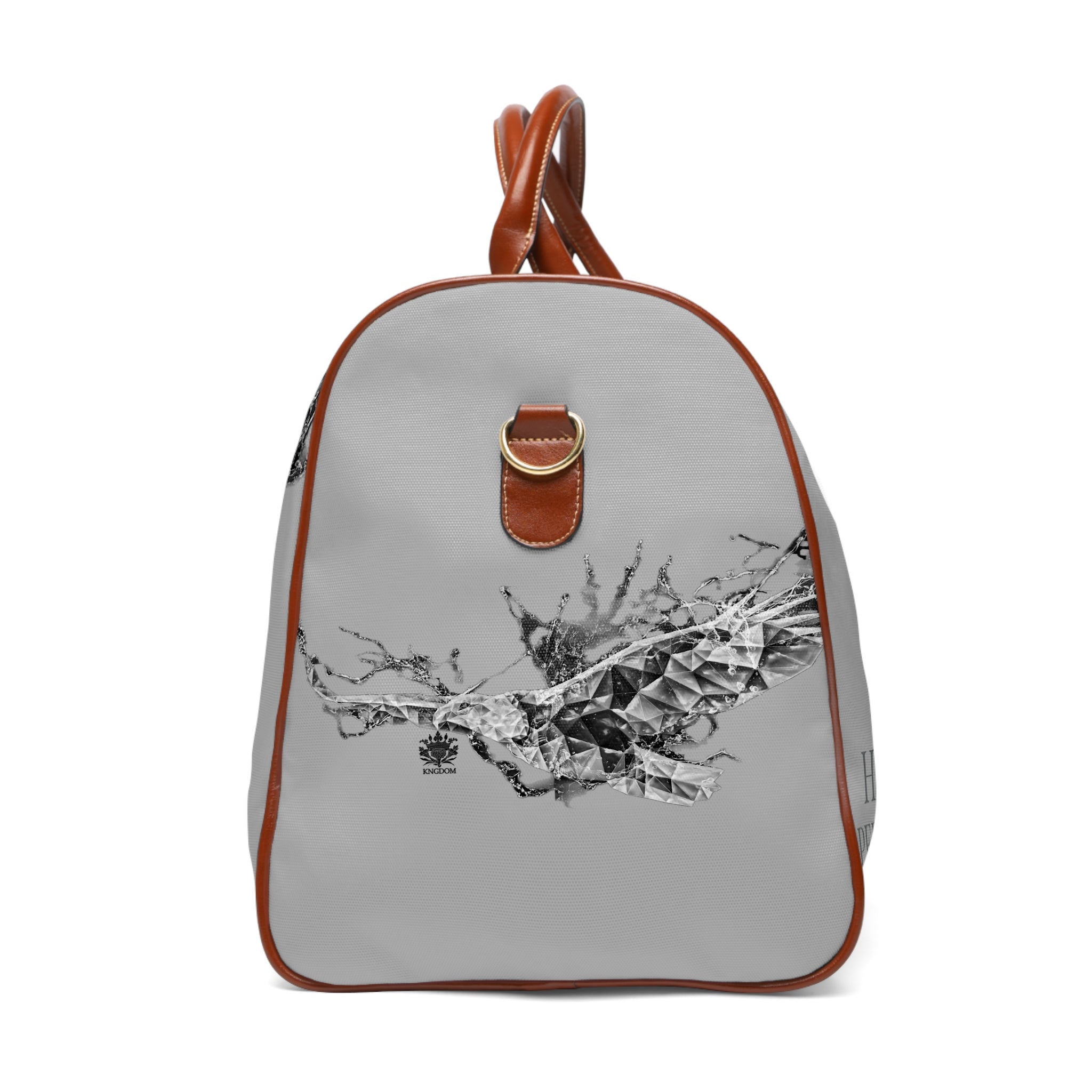 &quot;HIGHER PERSPECTIVE&quot;- Vegan Leather Self-Expression Waterproof Travel Bag W/ Blk Kngdom Logo