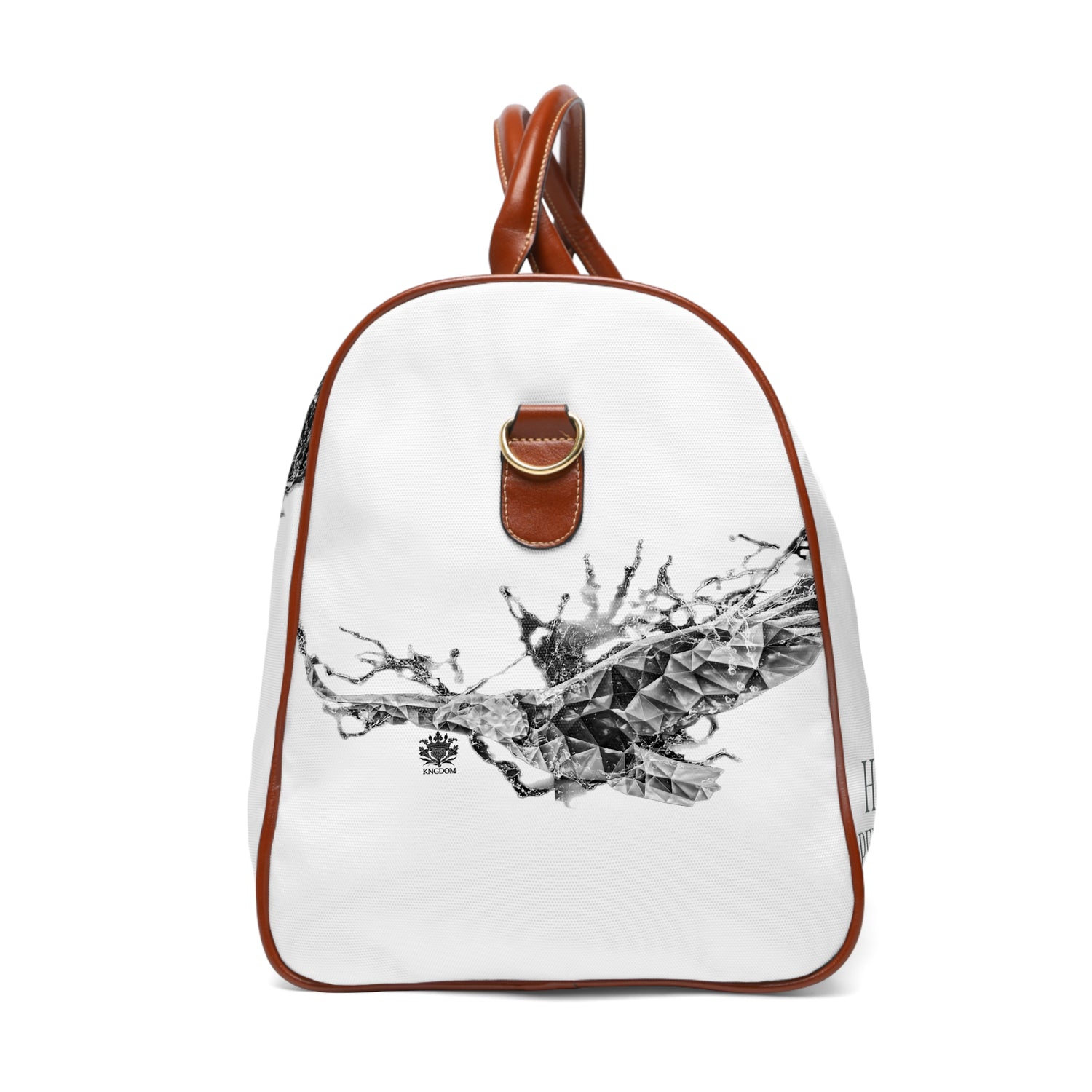 &quot;HIGHER PERSPECTIVE&quot;- Vegan Leather Self-Expression Waterproof Travel Bag W/ Blk Kngdom Logo