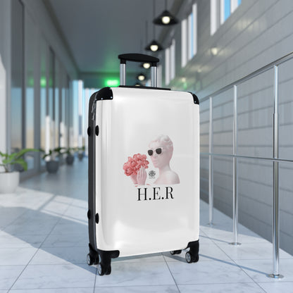 &quot;H.E.R&quot; (Heroism/Eagerness/Relevant)- Small/Med/Large Suitcases W/ Blk Knogdom Logo