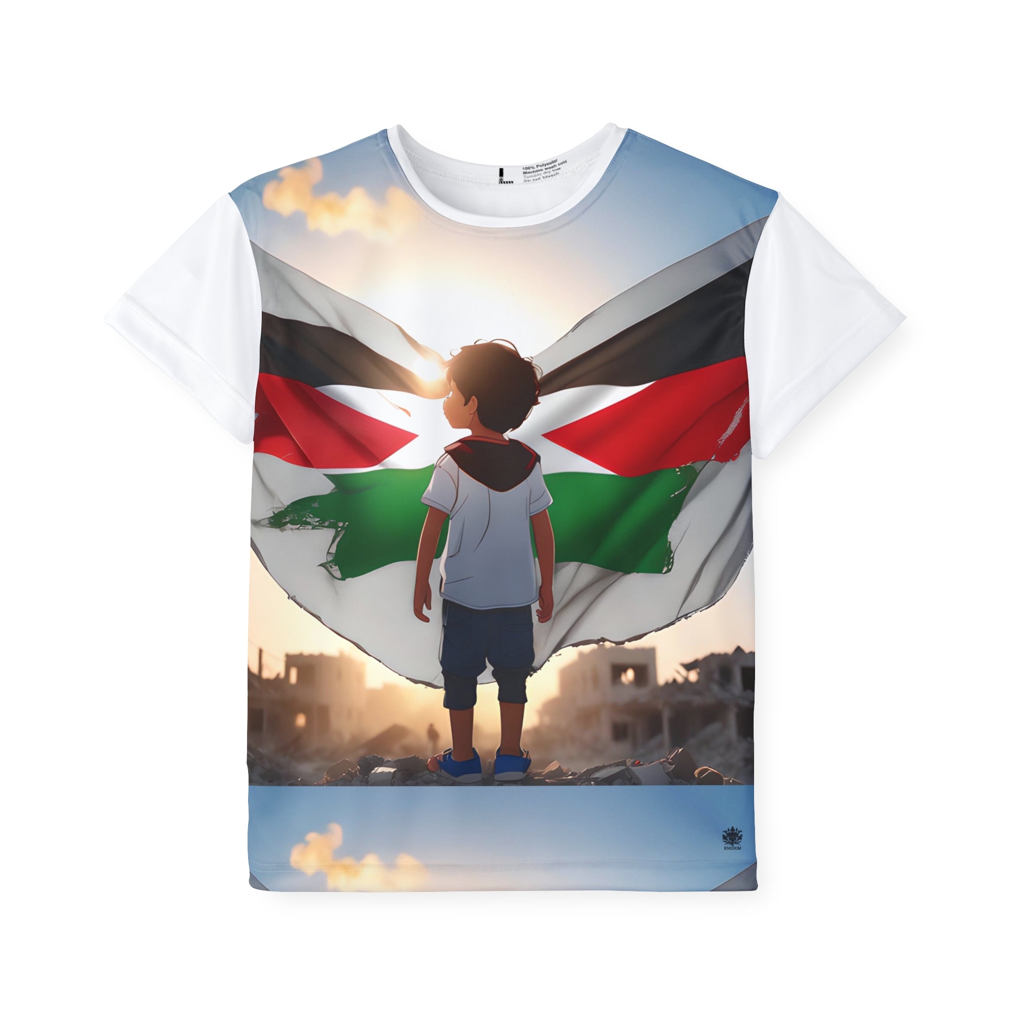 &quot;HABIBI/HABIBTI Of PALESTINE&quot;- Kids Sports Jersey W/ Blk Kngdom Logo