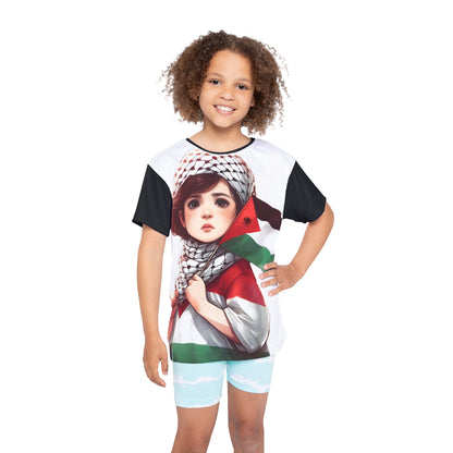 &quot;HABIBI/HABIBTI Of PALESTINE&quot;- Kids Sports Jersey W/ Blk Kngdom Logo