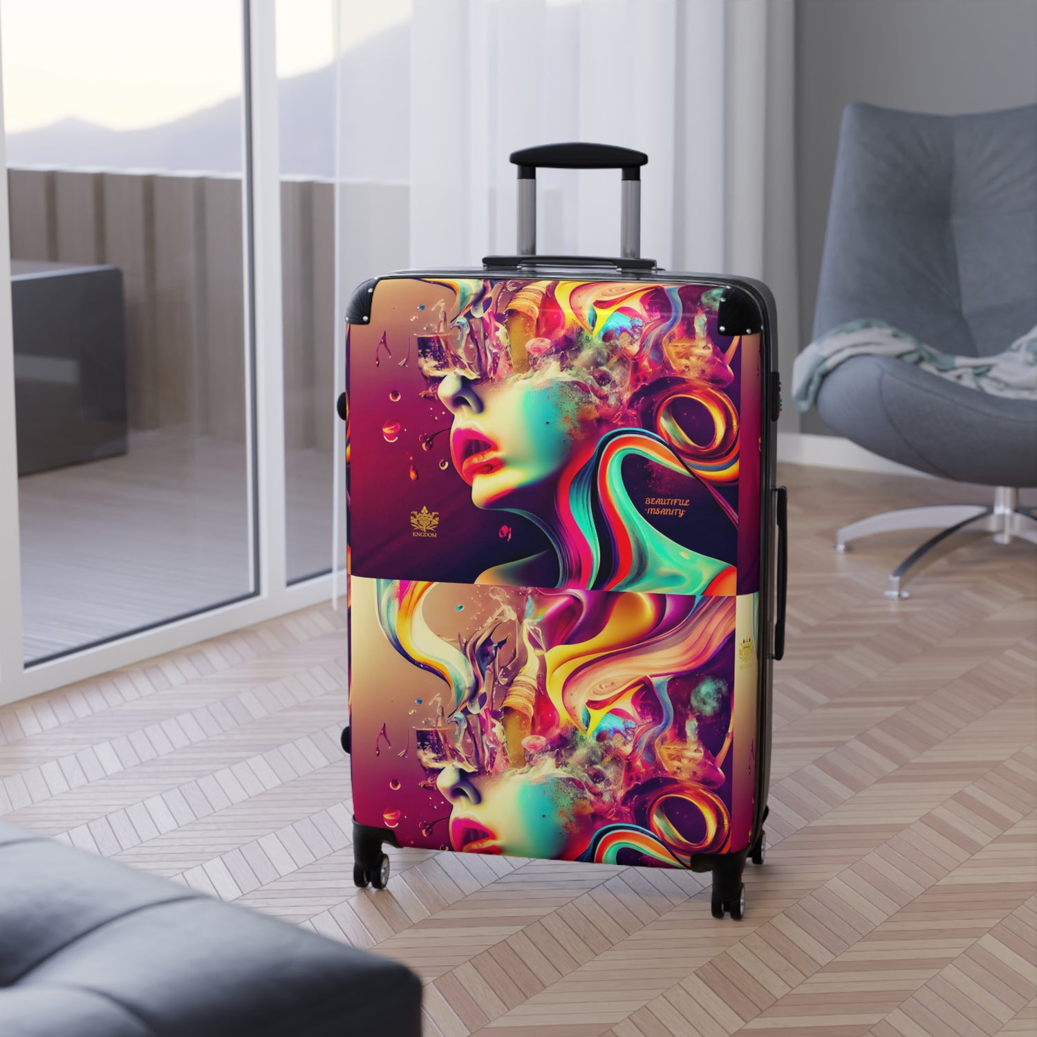 BEAUTIFUL &quot;INSANITY&quot;- Small/Med/Large Suitcases W/ Kngdom Logo