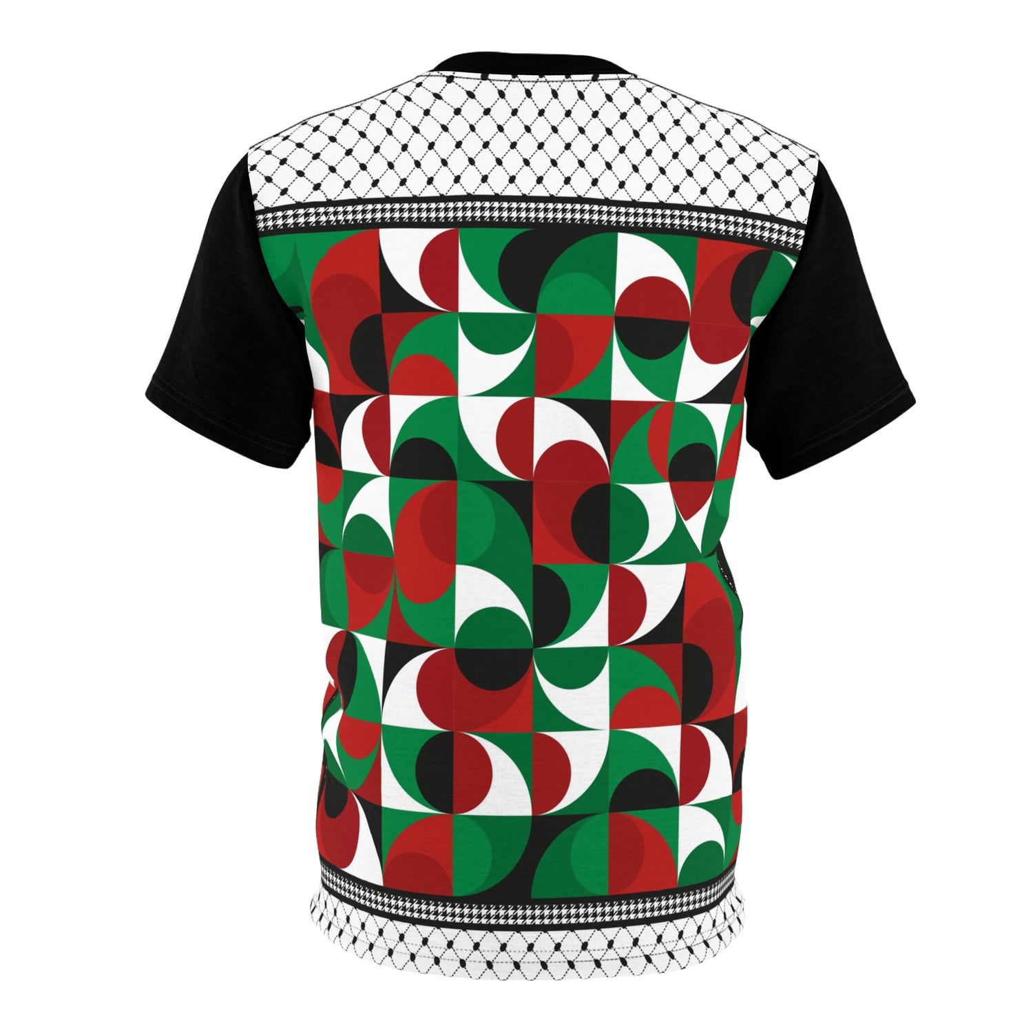 Keffiyeh World &quot;PALESTINE&quot;- Unisex Cut &amp; Sew Tee W/ Blk Kngdom Logo