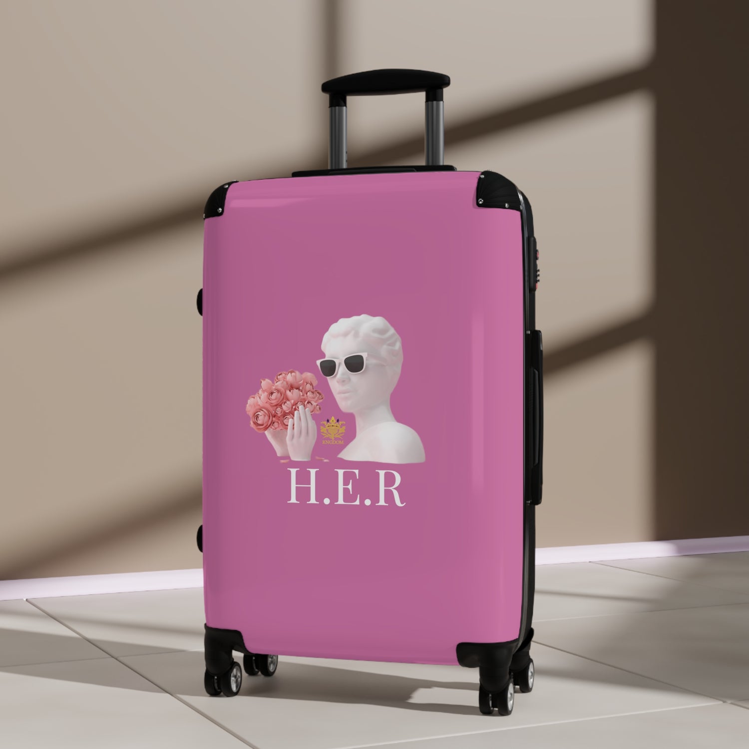 &quot;H.E.R&quot; (Heroism/Eagerness/Relevant)- Small/Med/Large Suitcases W/ Kngdom Logo