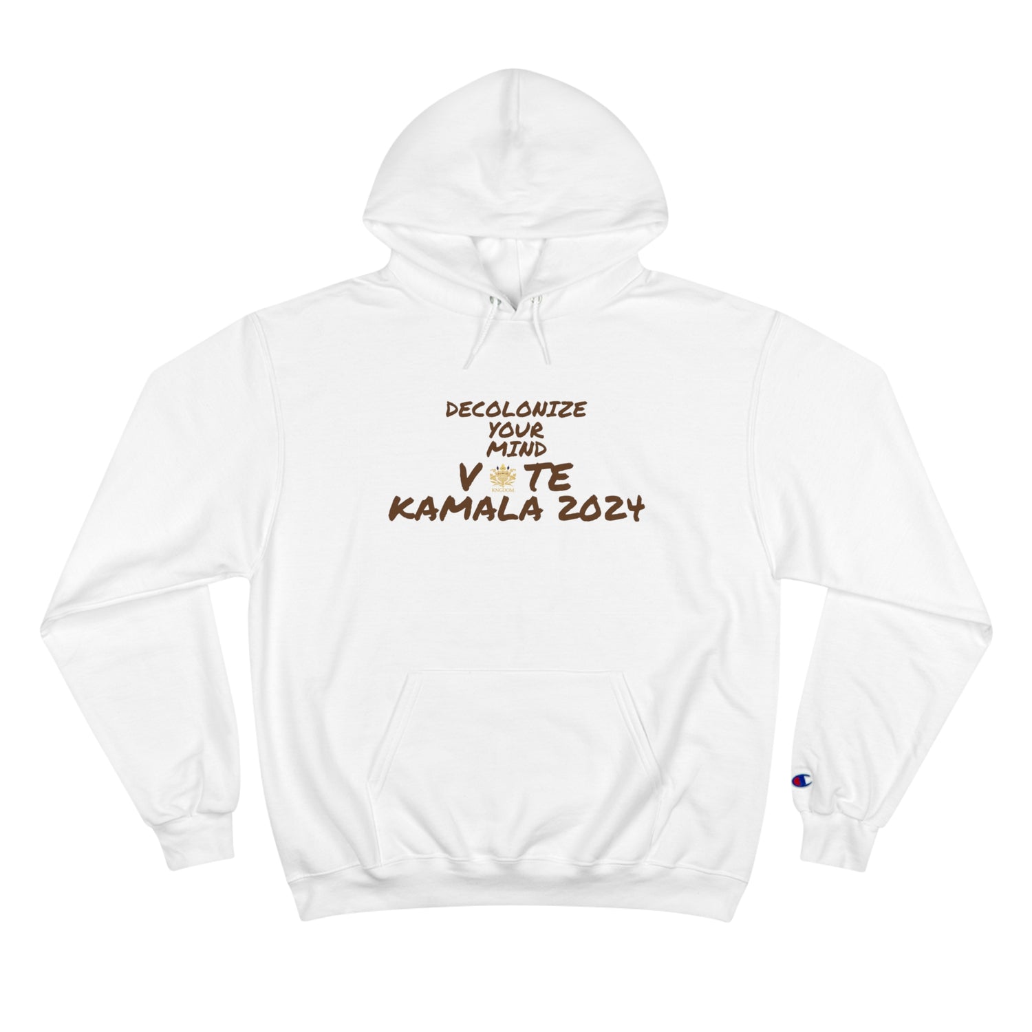 &quot;DECOLONIZE YOUR MIND&quot; VOTE KAMALA 2024- Unisex Champion Hoodie W/ Kngdom Logo