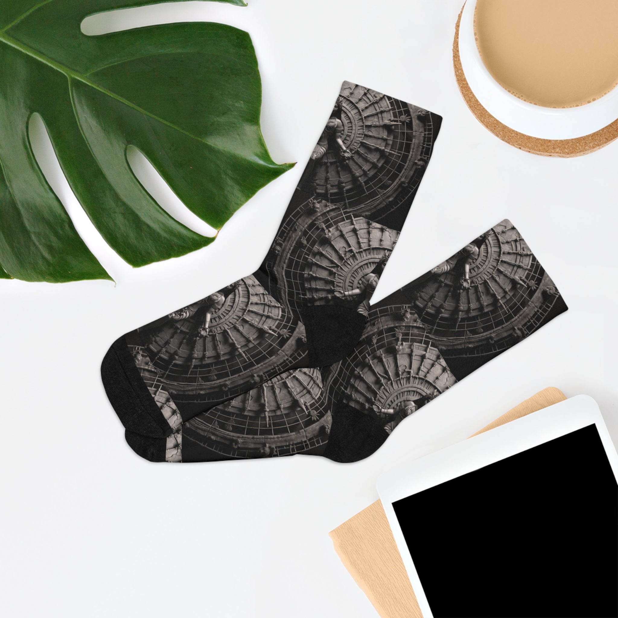 &quot;CHAKRA&quot;- Unisex Recycled Poly Meditation Socks W/ Blk Kngdom Logo