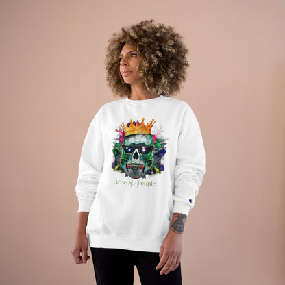 EZEKIEL 37 &quot;Arise My People&quot; Crown Skull - Unisex Champion Sweatshirt W/ Back Side Kngdom Logo