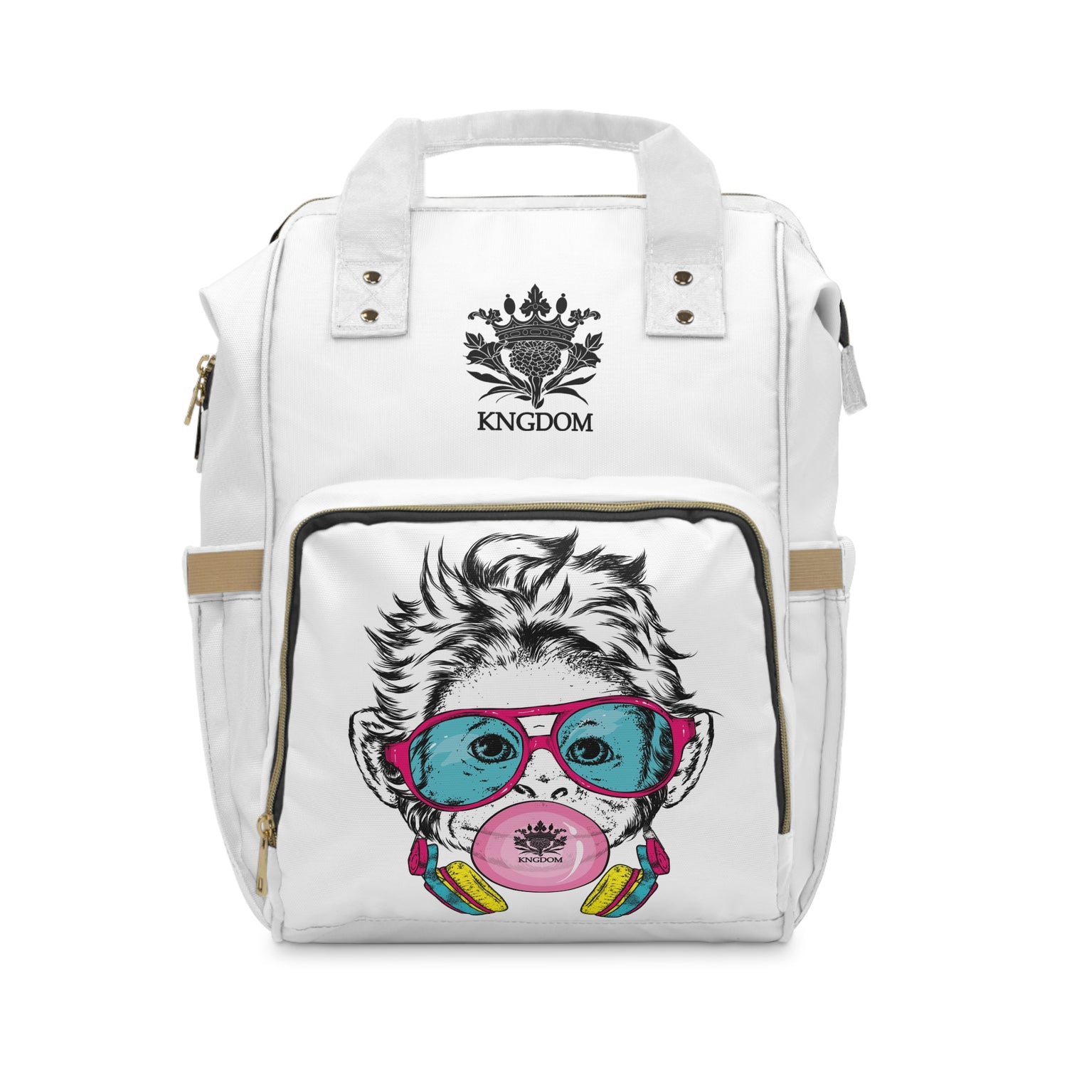 Kngdom &quot;DRIP&quot; (COOL MONKEY)- Multifunctional Backpack W/ Blk Kngdom Logo