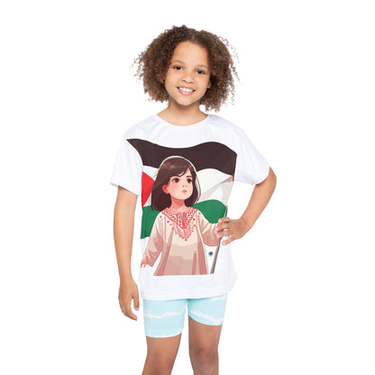 &quot;HABIBI/HABIBTI Of PALESTINE&quot;- Kids Sports Jersey W/ Blk Kngdom Logo