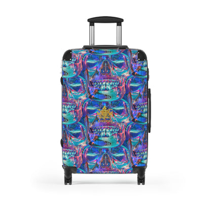 EZEKIEL 37 &quot;Arise My People&quot; Crystal Head Skull Face Design Image (All-Over-Print)- &quot;Medium&quot; Suitcase (Kngdom Logo)