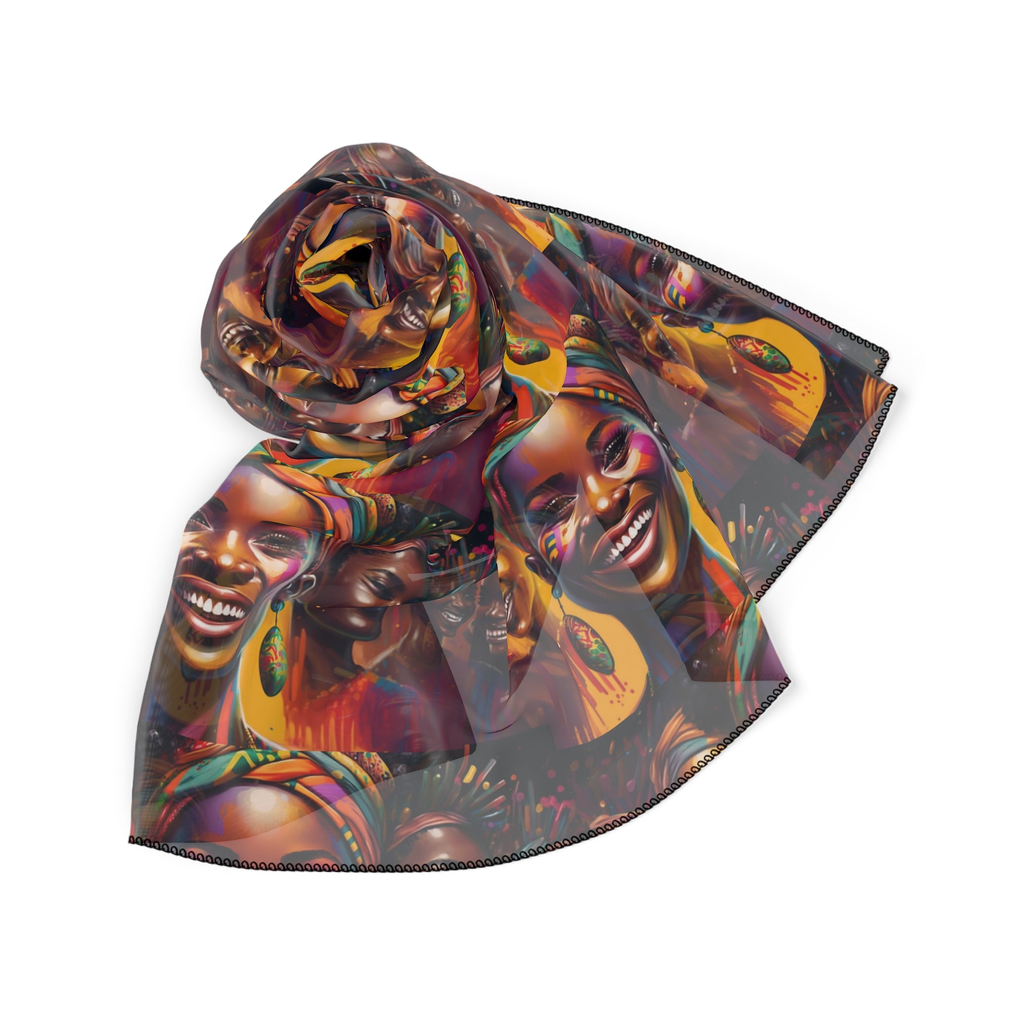 MOTHERLAND- &quot;Glorious&quot; Chiffon/Poly Scarf W/ Blk Kngdom Logo