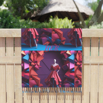 &quot;H.E.R&quot; (Heroism/Eagerness/Relevant)- Boho Beach Cloth W/ Blk Kngdom Logo