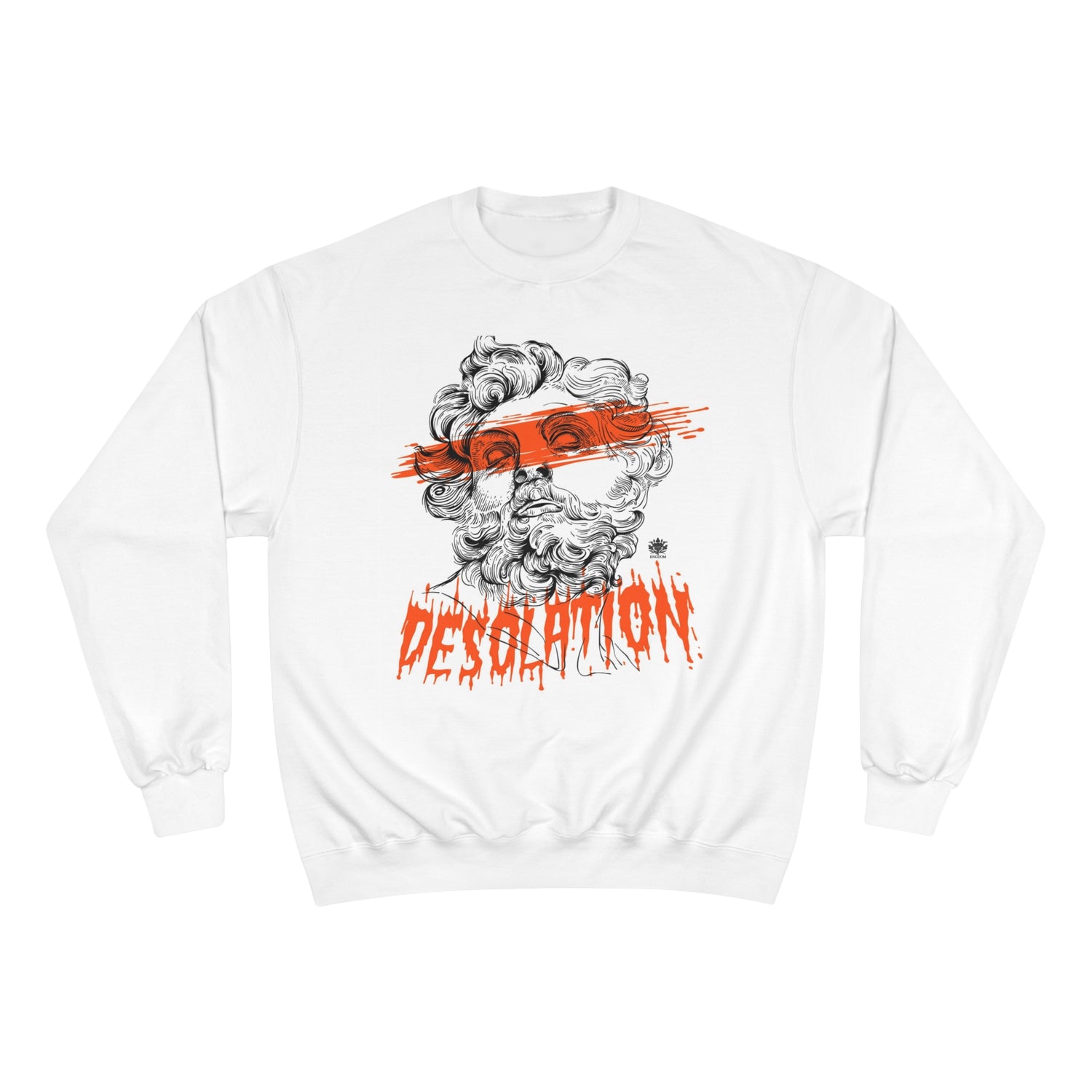 Kngdom &quot;DRIP&quot;- Unisex (DESOLATION) Champion Sweatshirt W/ Blk Kngdom Logo