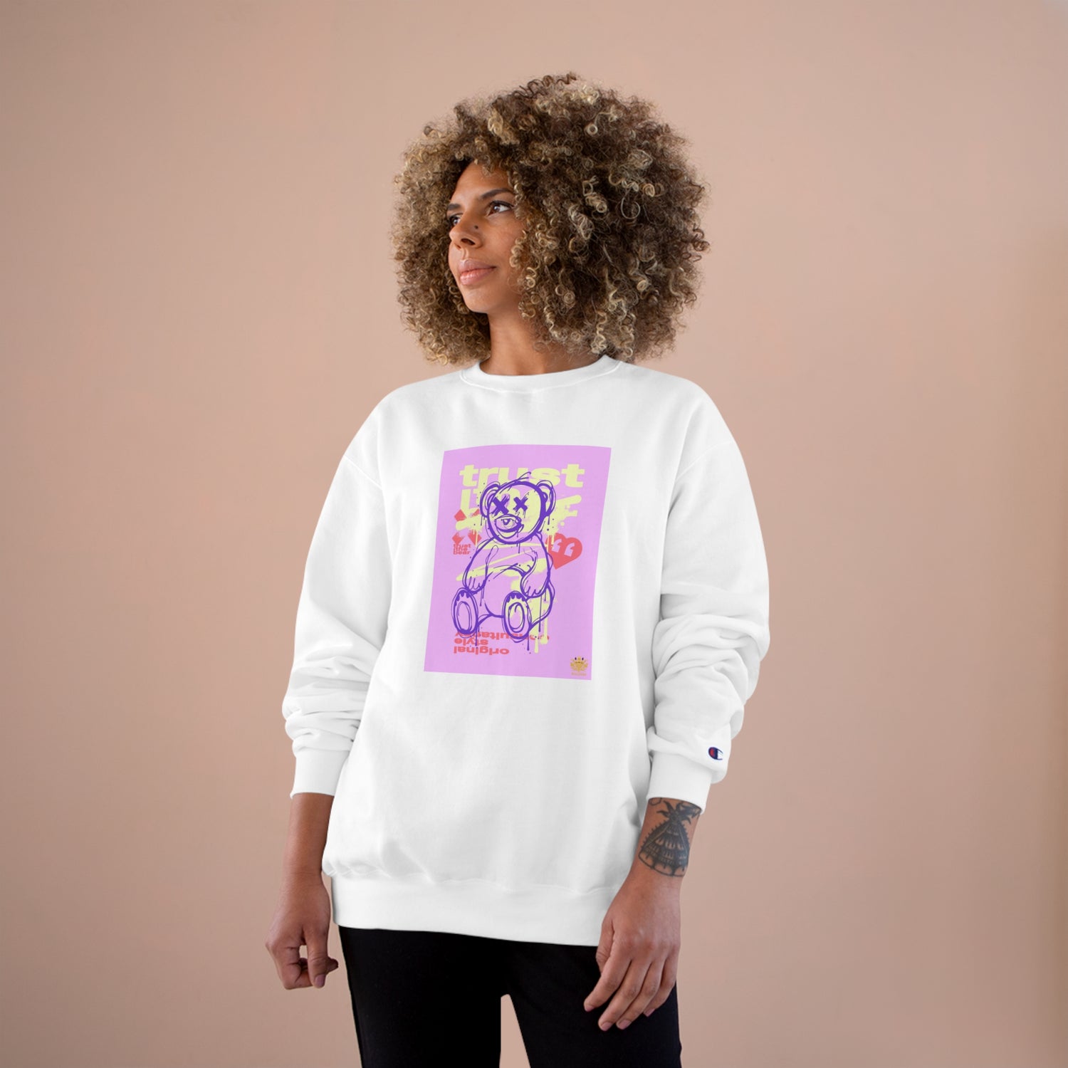 Kngdom &quot;DRIP&quot; (Trust The Bear)- Unisex Champion Sweatshirt W/ Kngdom Logo