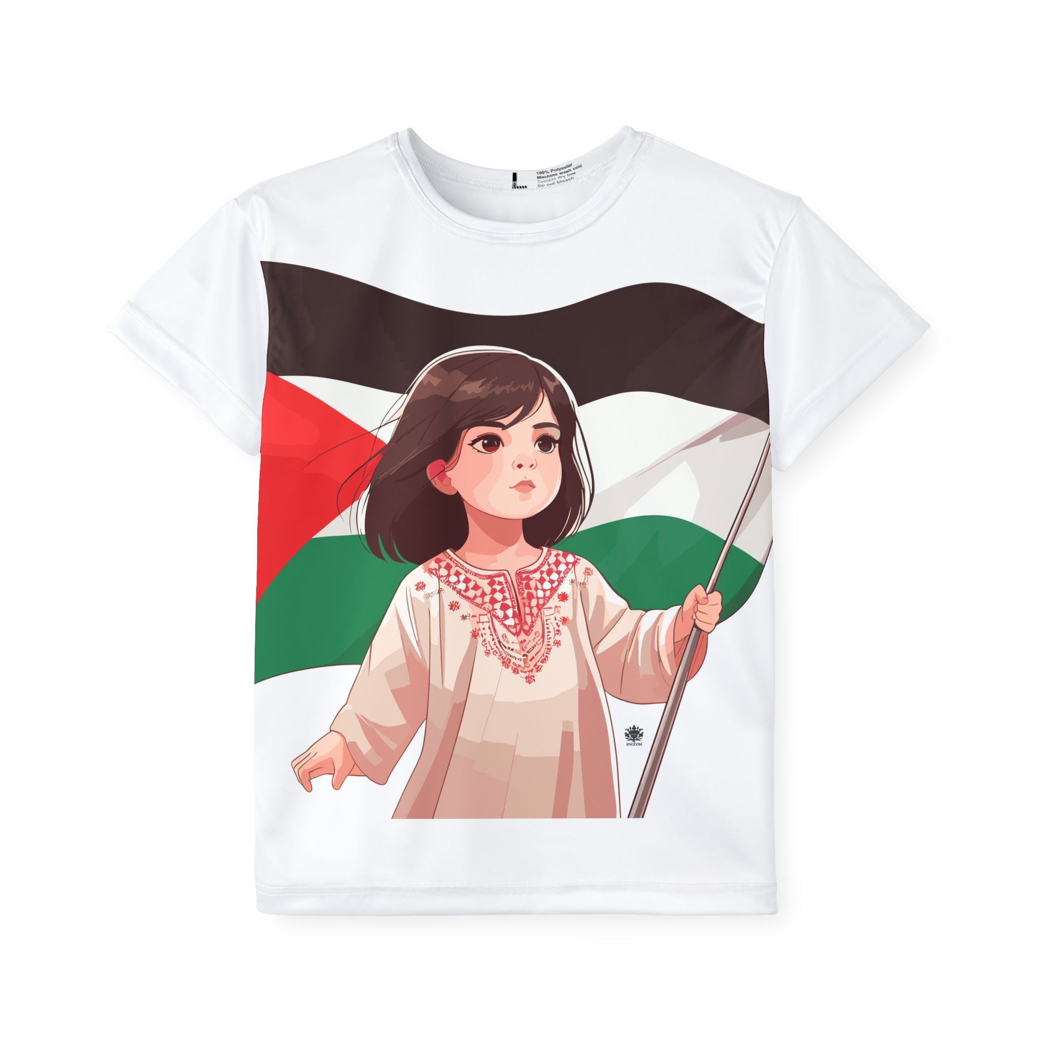 &quot;HABIBI/HABIBTI Of PALESTINE&quot;- Kids Sports Jersey W/ Blk Kngdom Logo