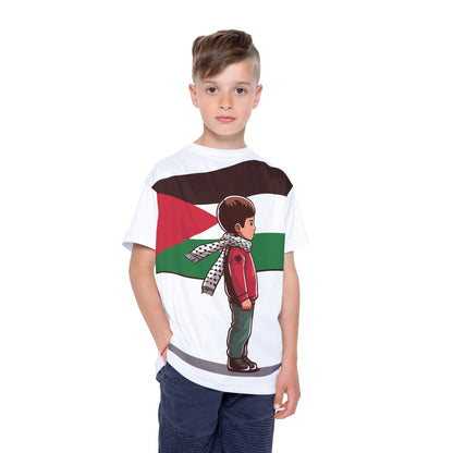 &quot;HABIBI/HABIBTI Of PALESTINE&quot;- Kids Sports Jersey W/ Blk Kngdom Logo