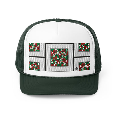 Keffiyeh World &quot;PALESTINE&quot;- Unisex Trucker Caps W/ Blk Kngdom Logo