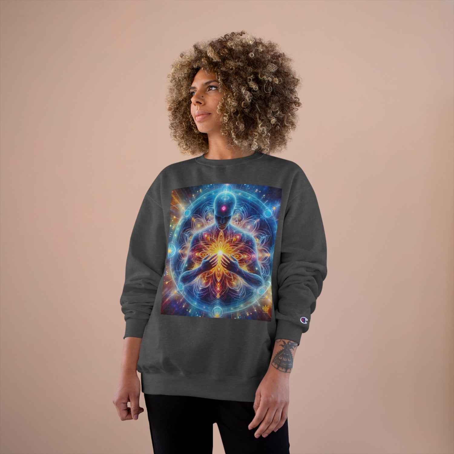 &quot;DIVINE ENERGY&quot;- Unisex Champion Sweatshirt W/ Kngdom Logo