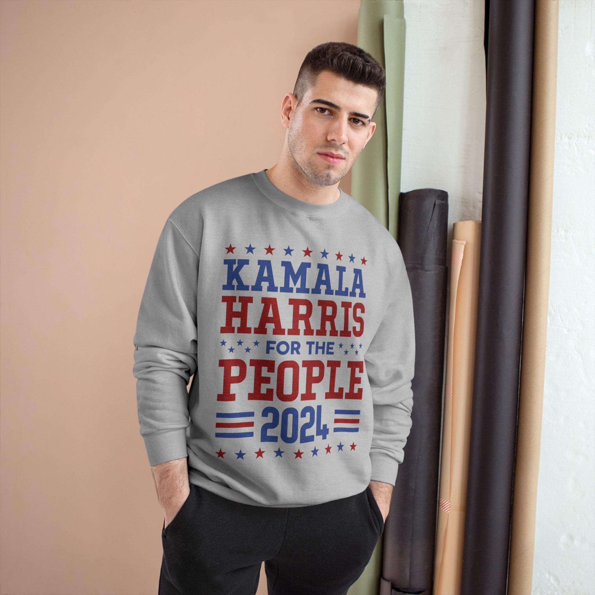 &quot;KAMALA HARRIS FOR THE PEOPLE 2024&quot;(QUOTE)- Unisex Champion Sweatshirt W/ Kngdom Logo