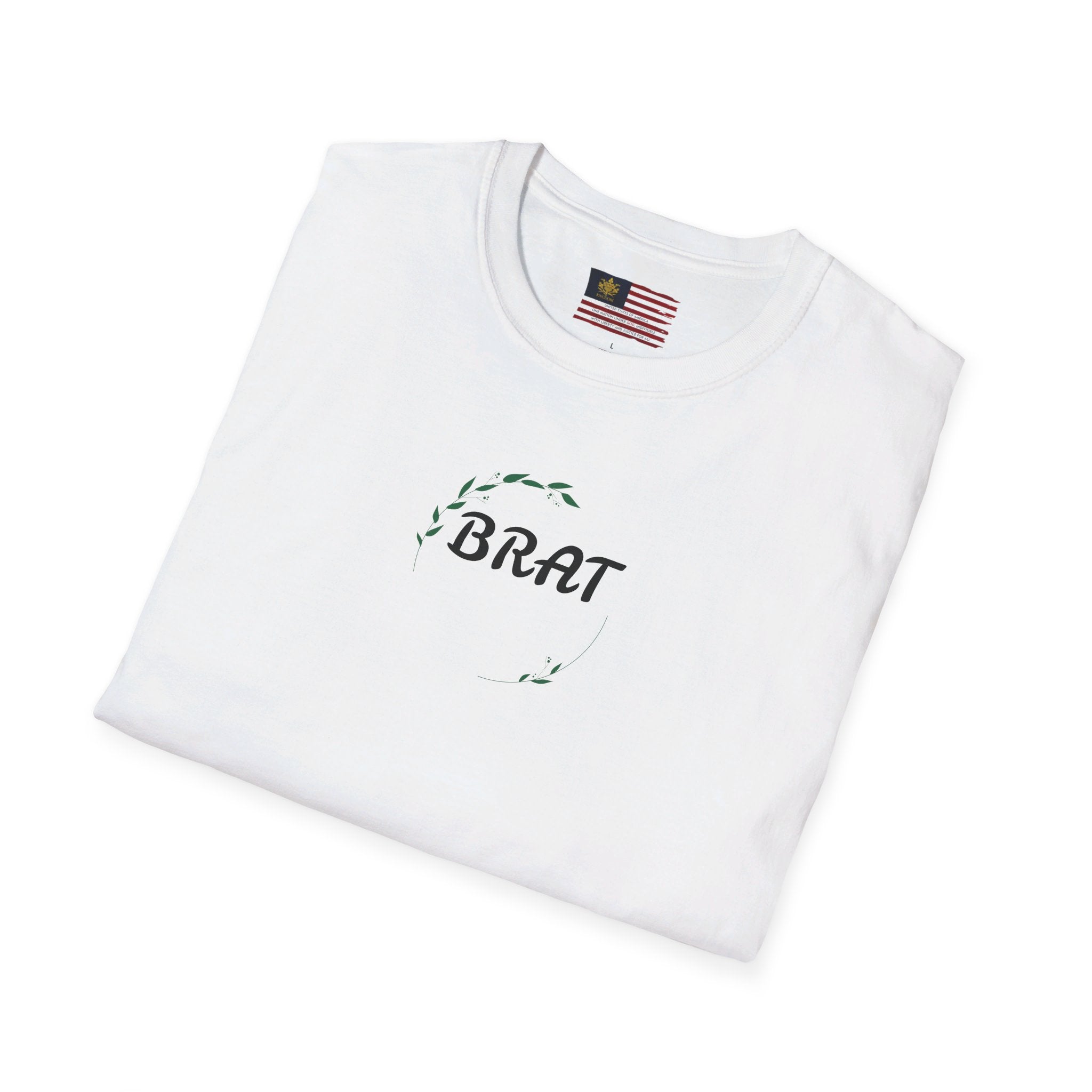 &quot;BRAT&quot;(QUOTE)- Unisex Softstyle T-Shirt W/ Kngdom Logo