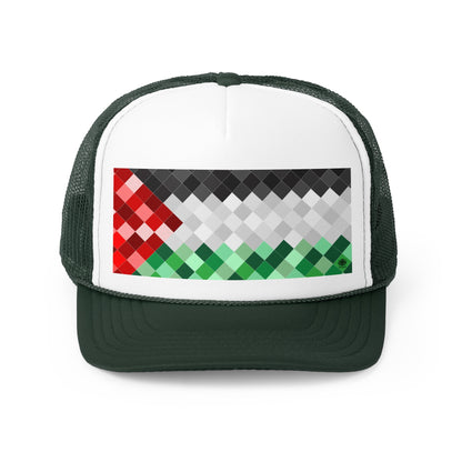 Keffiyeh World &quot;PALESTINA&quot;- Unisex Trucker Caps W/ Blk Kngdom Logo