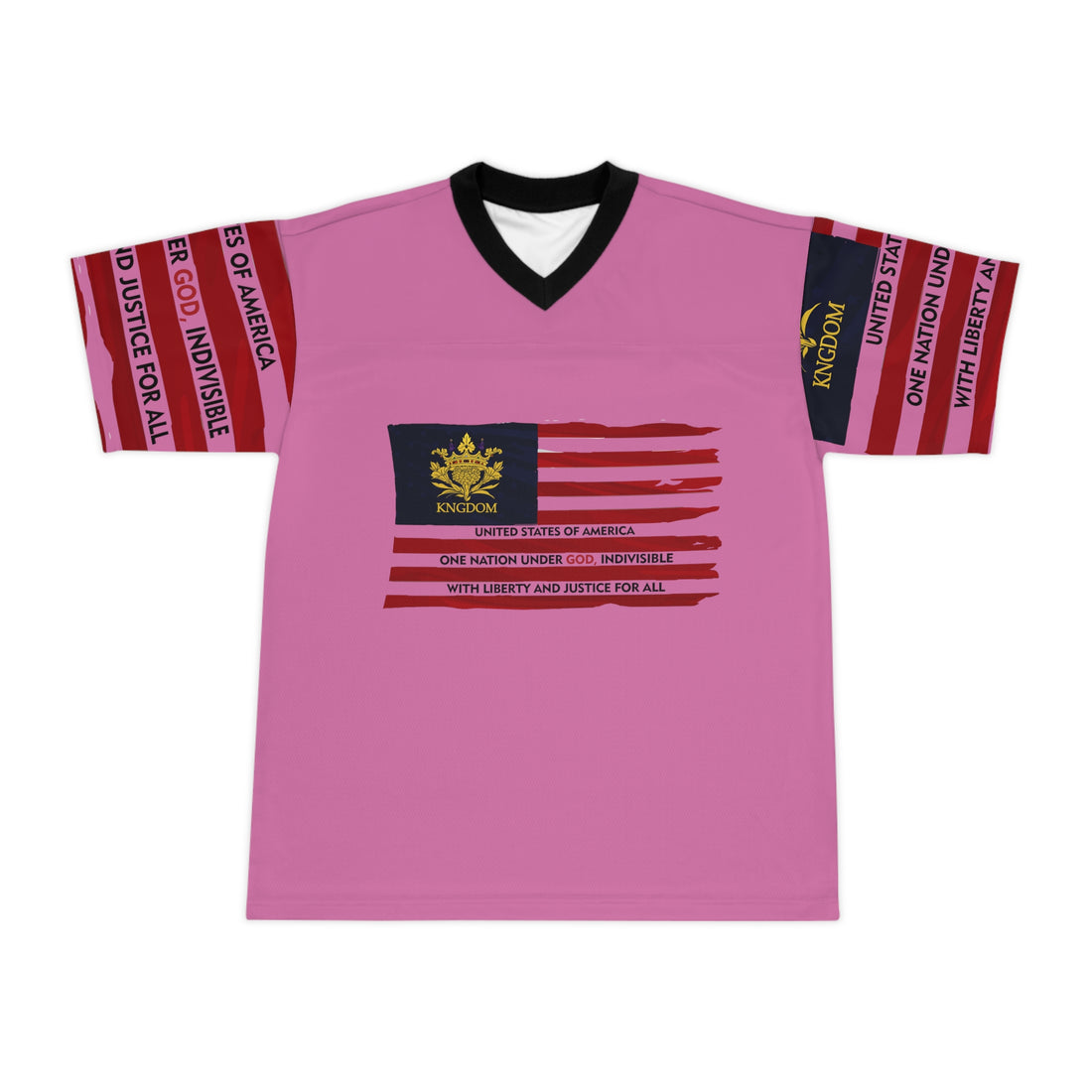 &quot;WE ARE AMERICA&quot;- Unisex Football Jersey/Backside Kngdom Logo