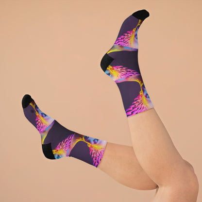 &quot;AWAKENING&quot;- Unisex Recycled Poly Meditation Socks W/ Blk Kngdom Logo