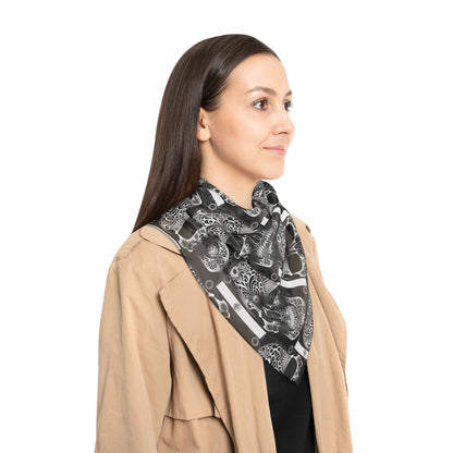 Being The Change ( Siendo el Cambio)- &quot;Powerful Calavera&quot; Chiffon/Poly Scarf W/Blk Kngdom Logo